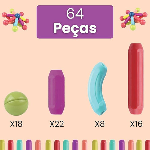 Blocos Magnéticos (64 Peças)