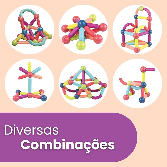 Blocos Magnéticos (64 Peças)