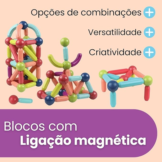 Blocos Magnéticos (64 Peças)