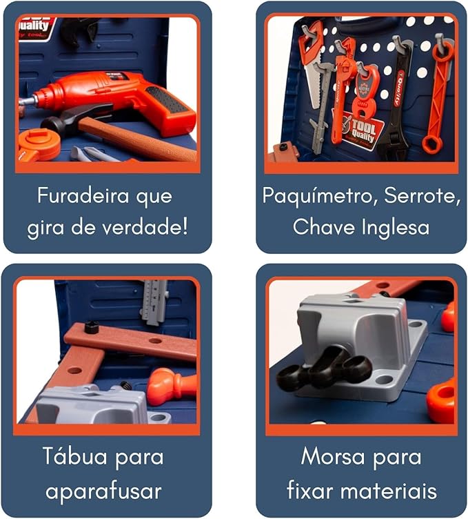 Mesa de Ferramentas Faz de Conta