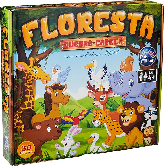 Quebra-Cabeça Madeira Floresta, 30 Peças