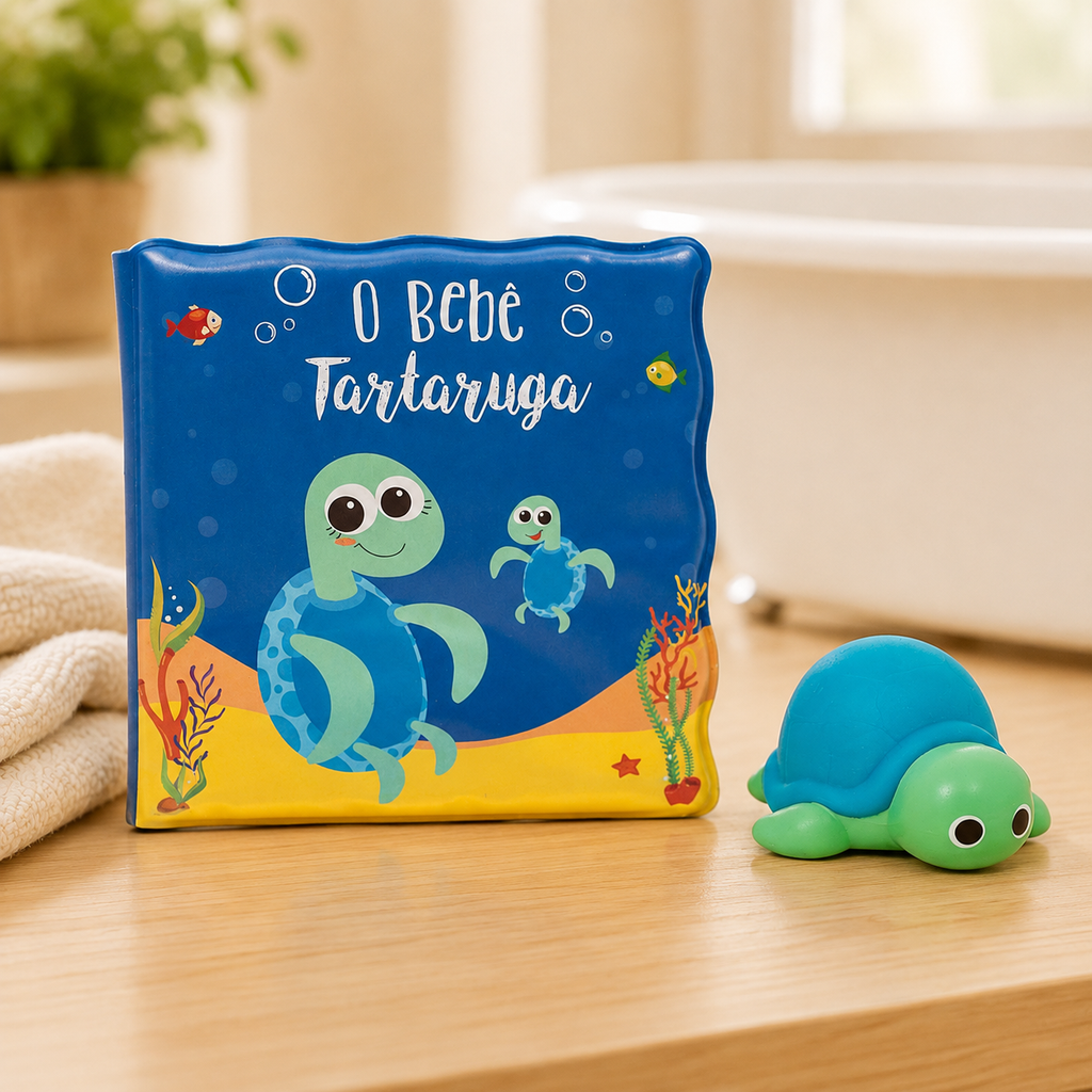 Kit Livrinho de Banho e Tartaruguinha